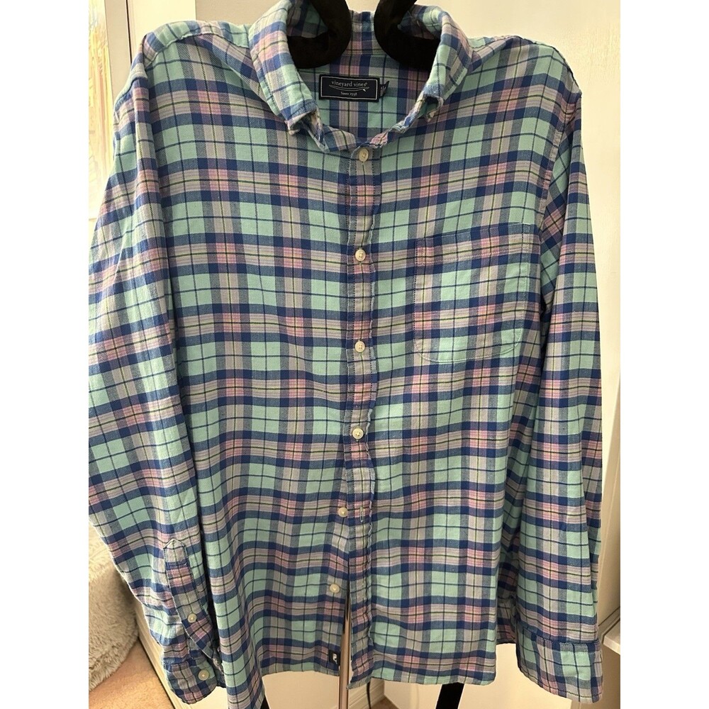 Vineyard Vines Mens Soft Flannel Preppy LS Button Down shirt, sz M